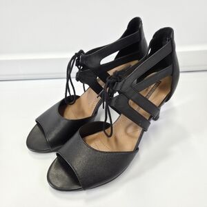 Collection By Clarks Black Leather Strappy Heels Size 9